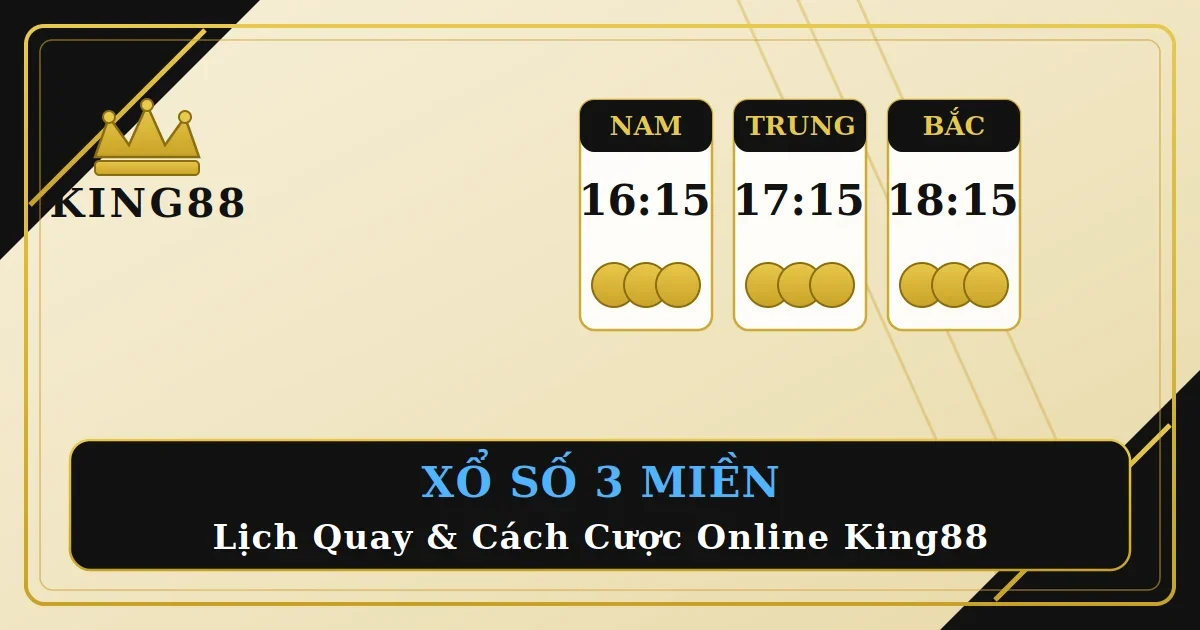 Xổ Số 3 Miền: Lịch Quay & Cách Cược Online Nhanh Gọn Tại King88